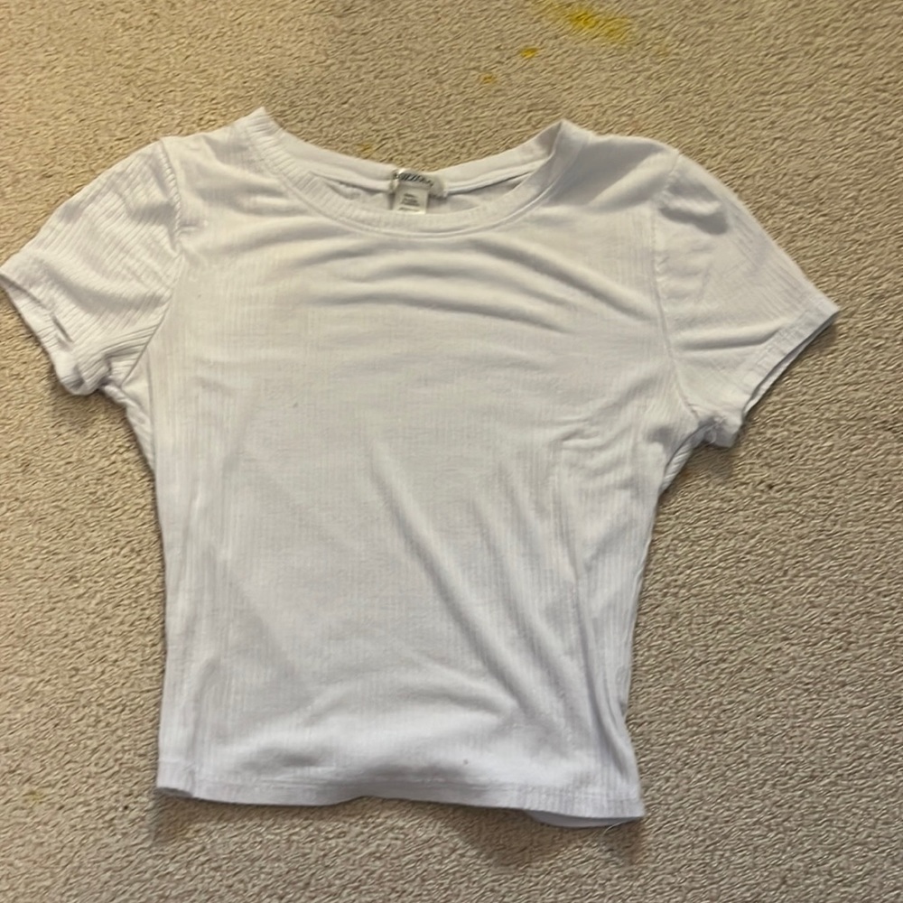White stretchy spandex baby tee